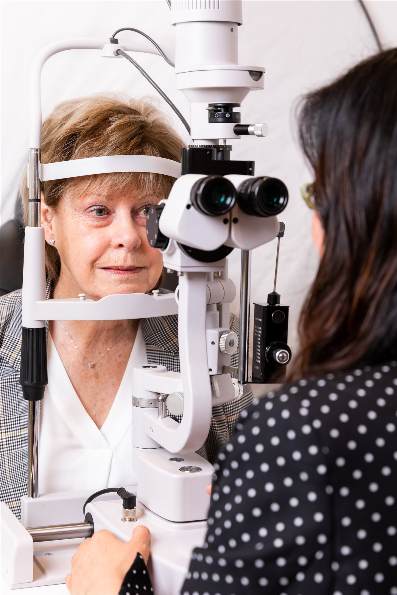 Patient attending an eye examination